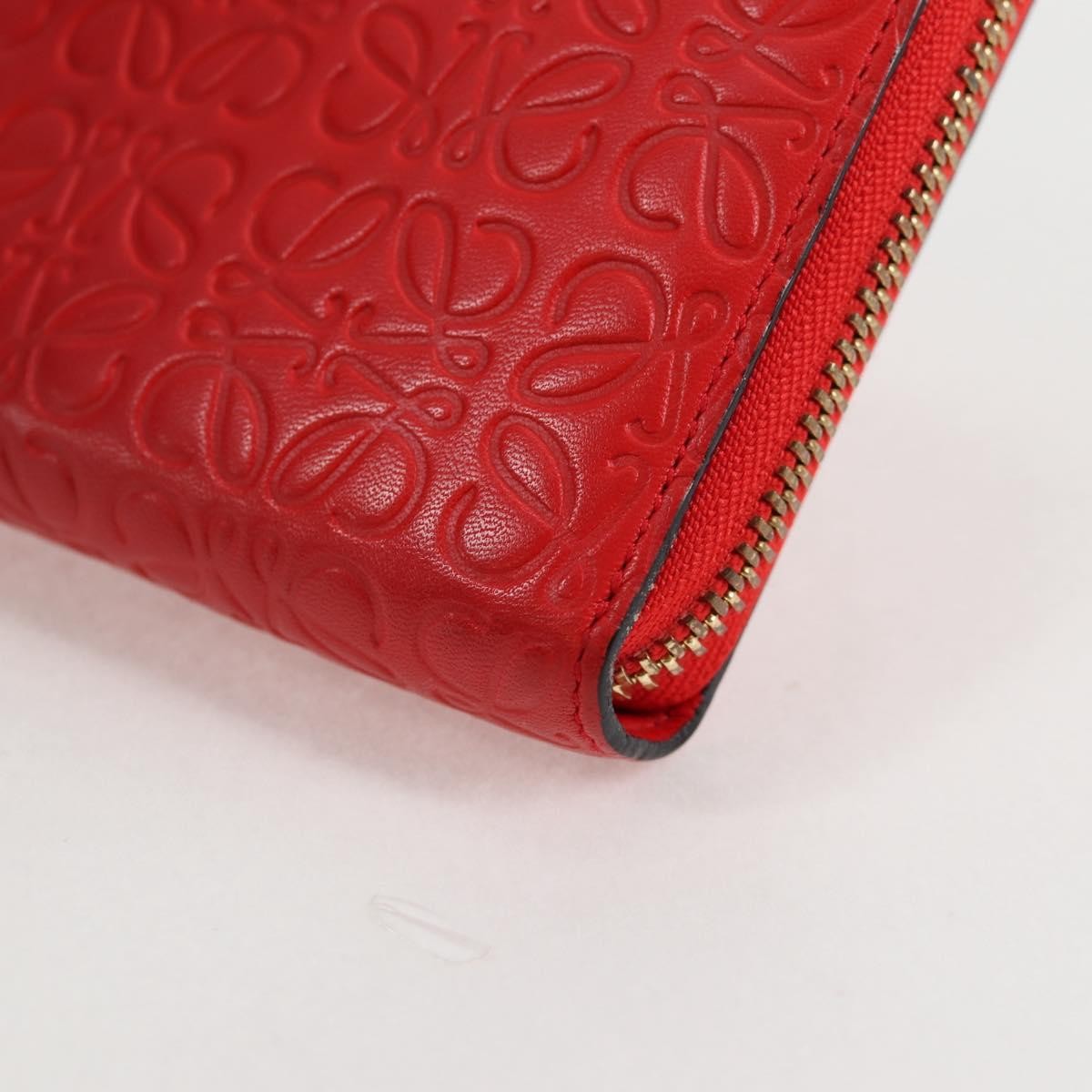 Loewe Anagram Leather Red Leather Wallets Accessory (Pre-Owned)