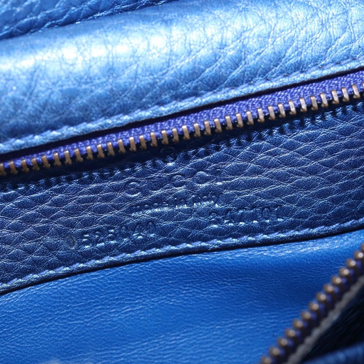 Gucci Nouveau Fringe Leather Blue Leather Shoulder Bag Bag (Pre-Owned)