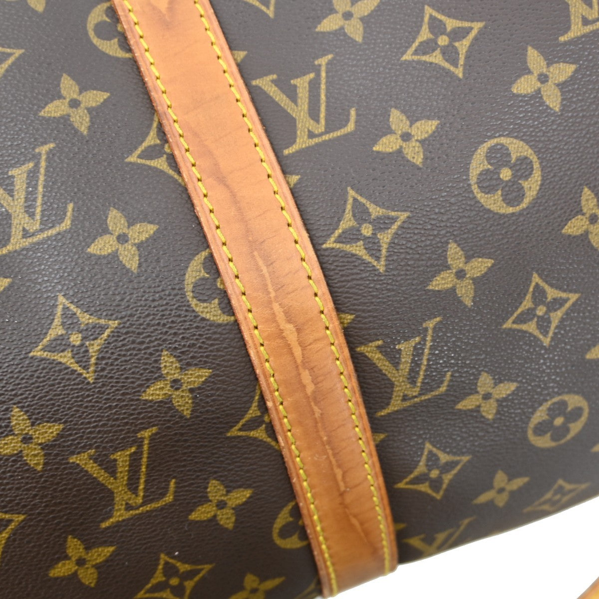 Louis Vuitton Keepall Bandoulière Monogram Brown Canvas Travel Bag Bag (Pre-Owned)