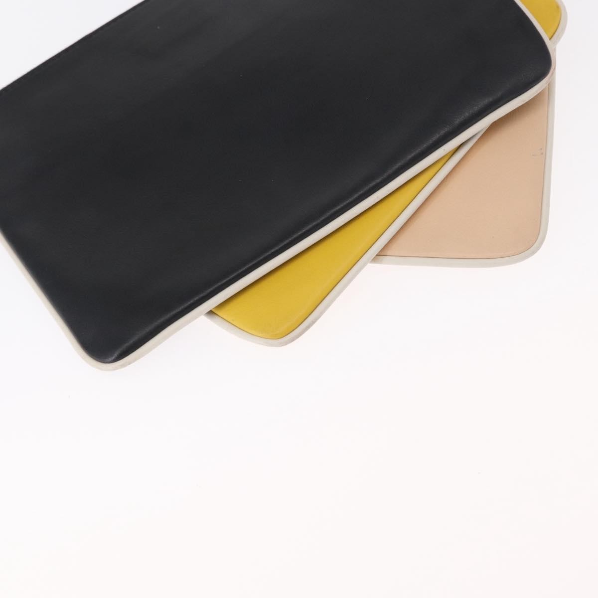 Fendi Triplette Pouch Set Calfskin Multicolour Leather Clutche & Pouche Bag (Pre-Owned)