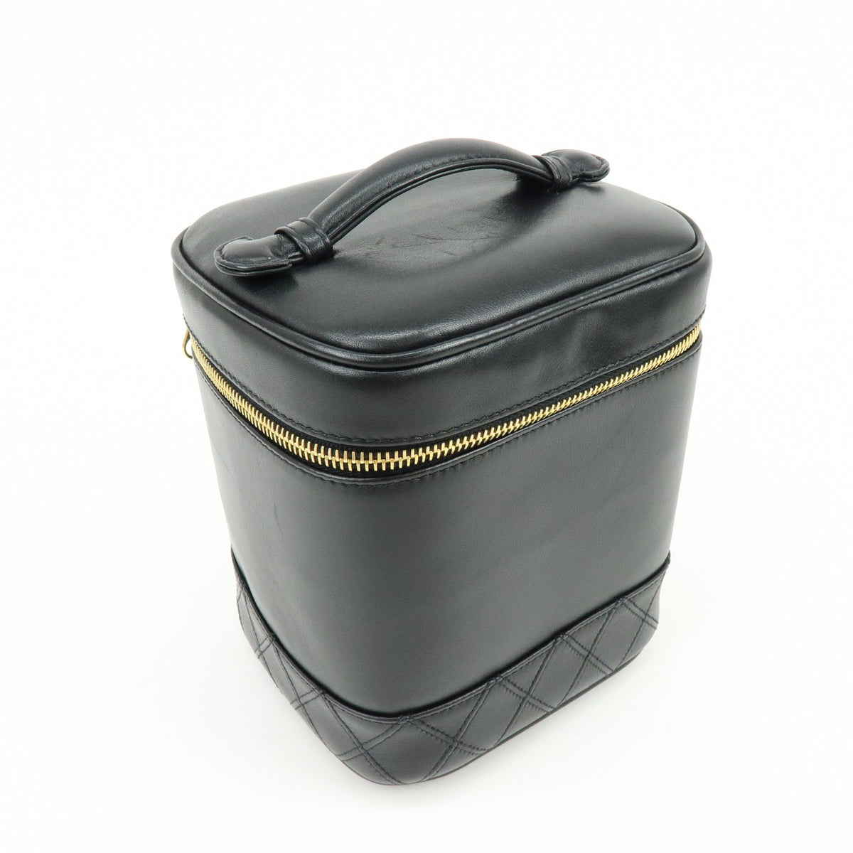 Chanel Vanity Leather Black Leather Handbag (Pre-Owned)