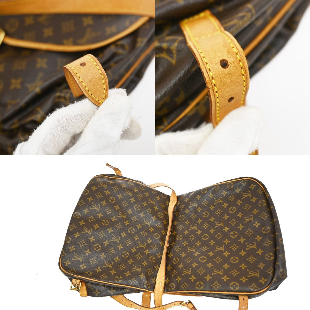 Louis Vuitton Saumur Monogram Canvas Brown Canvas Shoulder Bag Bag (Pre-Owned)