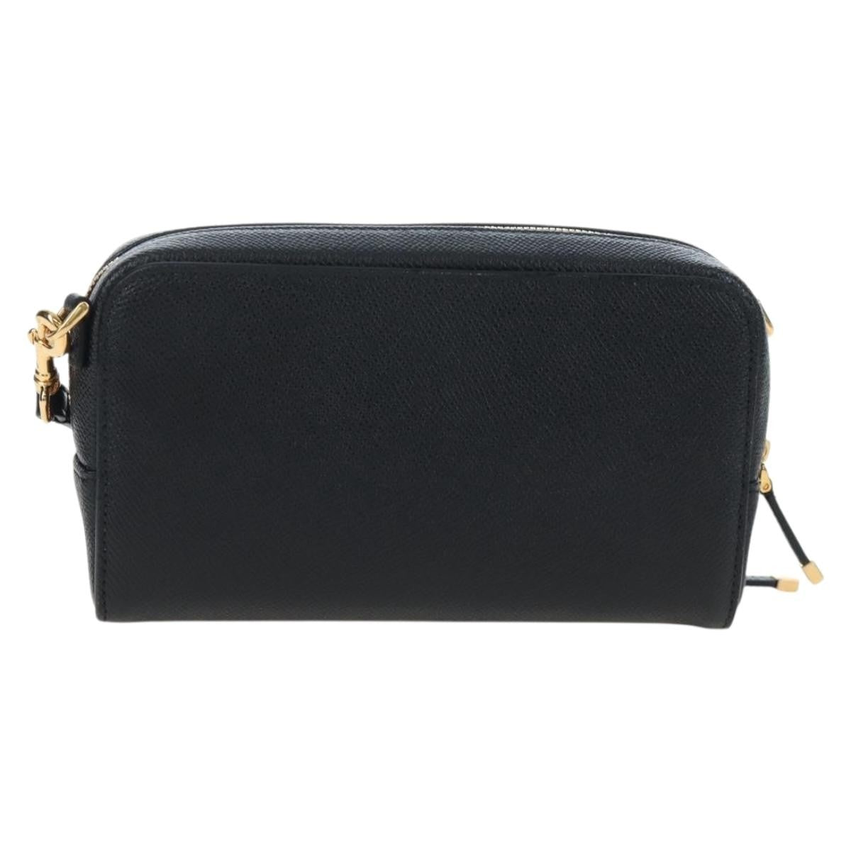 Christian Dior Caro Double Leather Black Leather Crossbody Bag Bag (Pre-Owned)