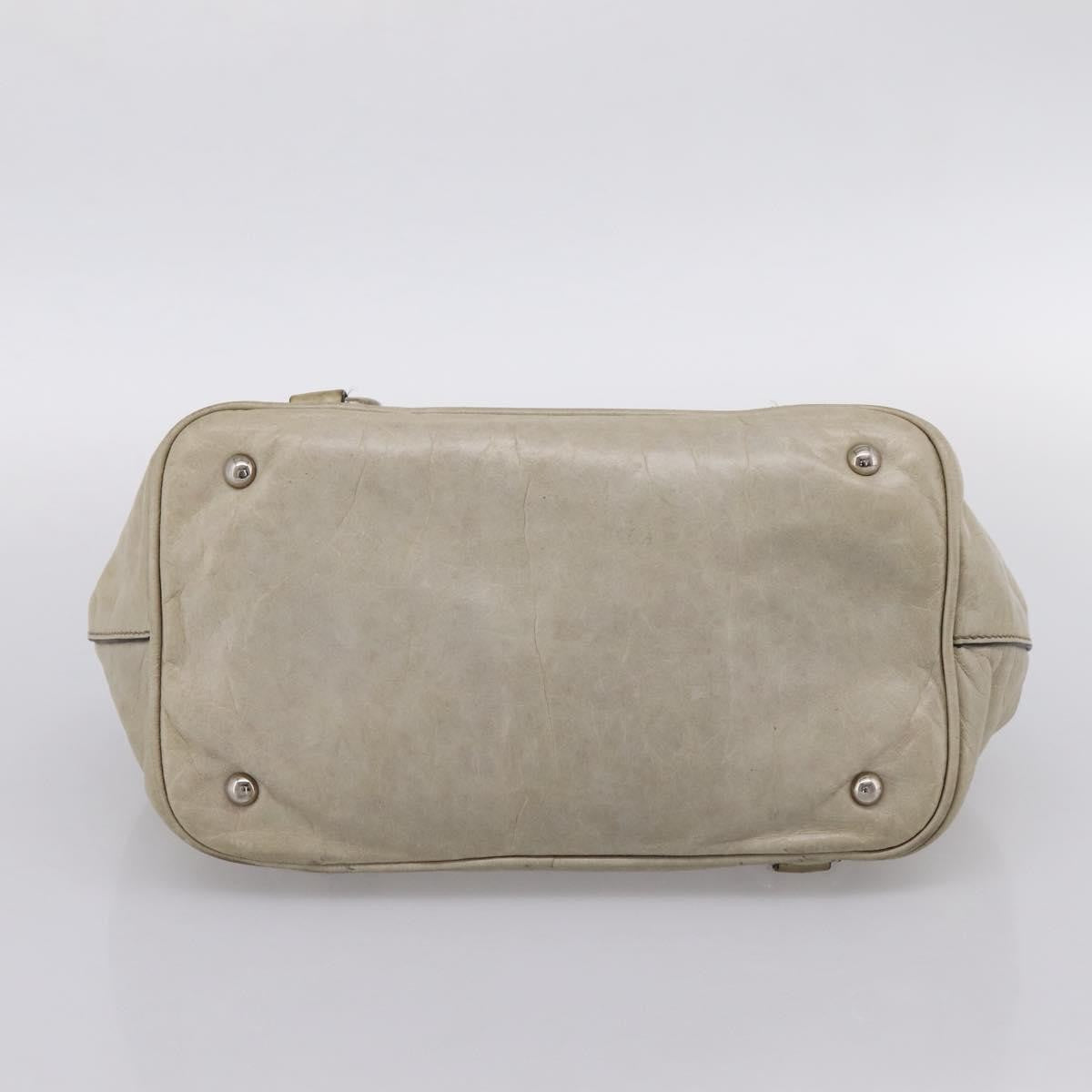 Miu Miu Bow Satchel Vitello Lux Beige Leather Handbag (Pre-Owned)