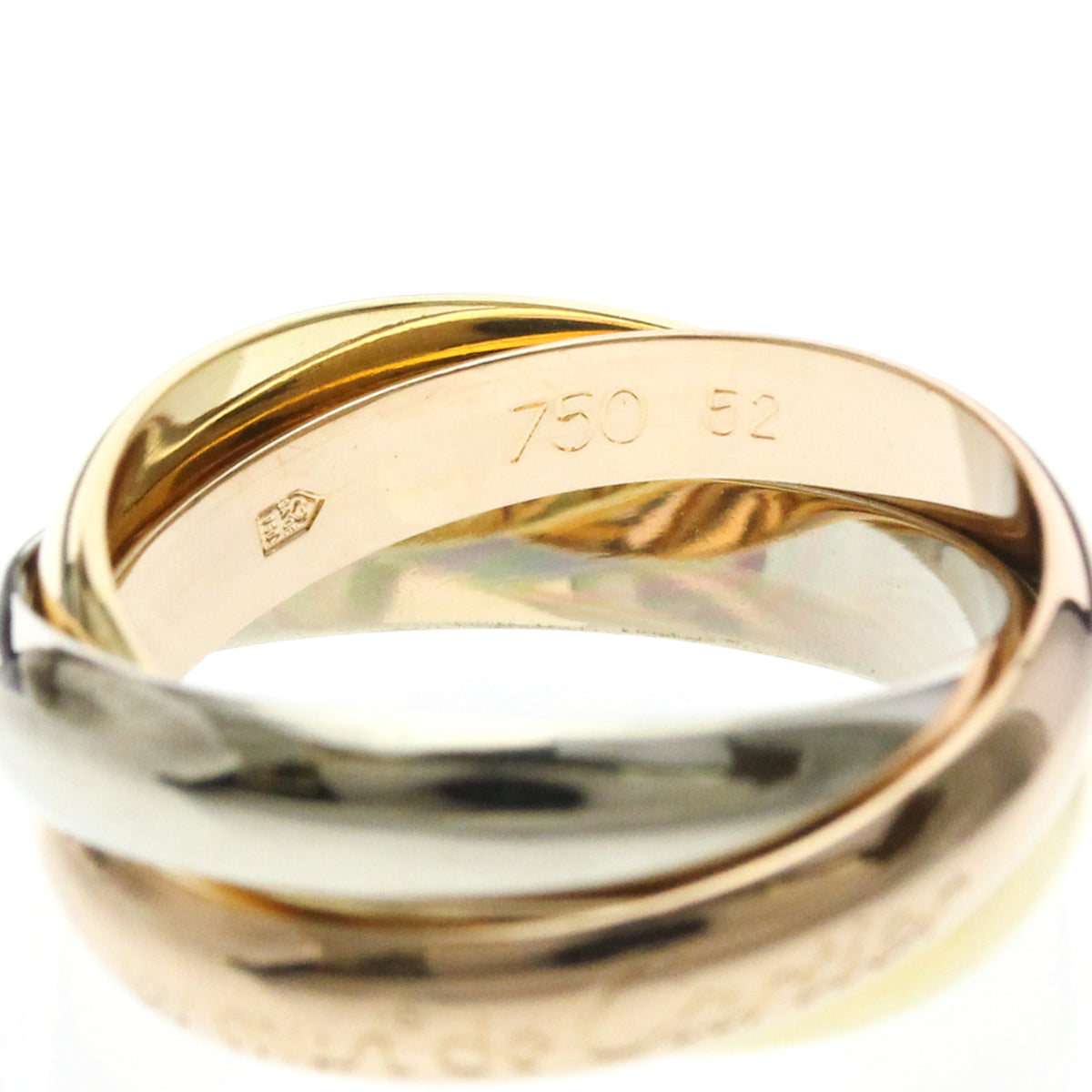 Cartier Trinity 18K Tricolor Gold Gold Gold Ring Jewelry (Pre-Owned)