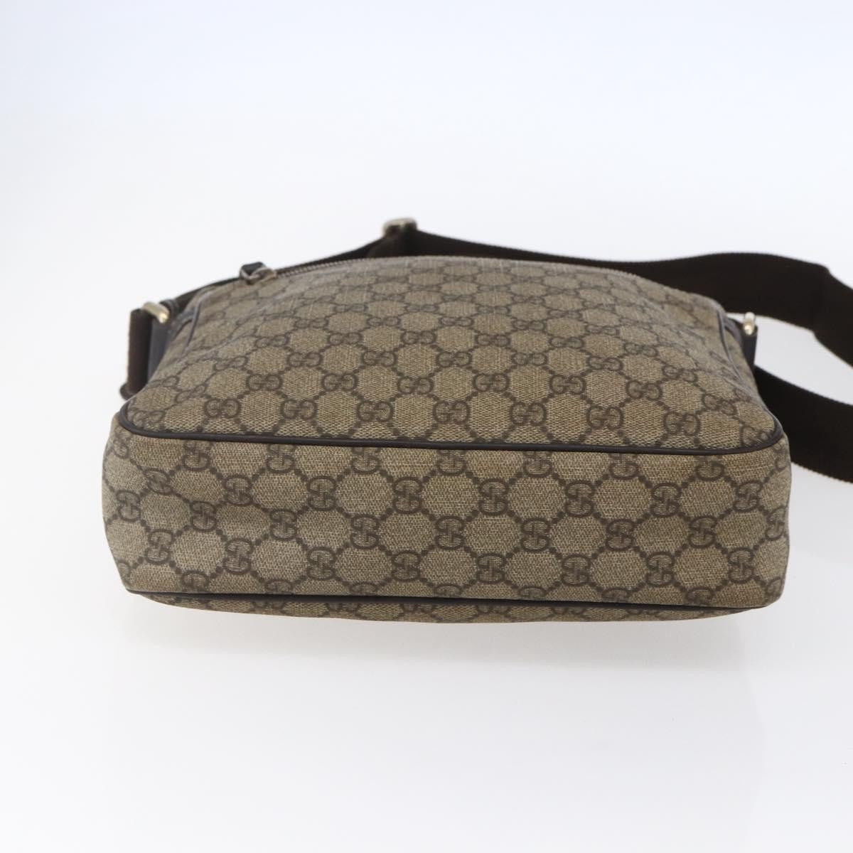 Gucci Front Zip Messenger Gg Coated Canvas Brown Canvas Shoulder Bag Bag (Pre-Owned)
