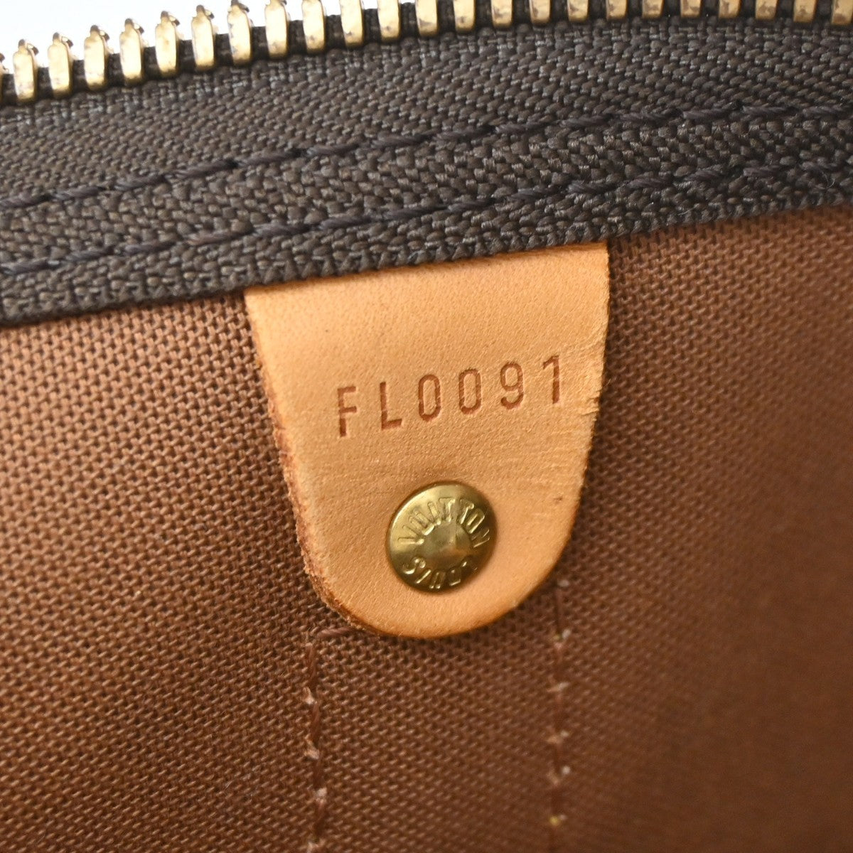 Louis Vuitton Keepall Monogram Canvas Brown Leather Travel Bag Bag (Pre-Owned)