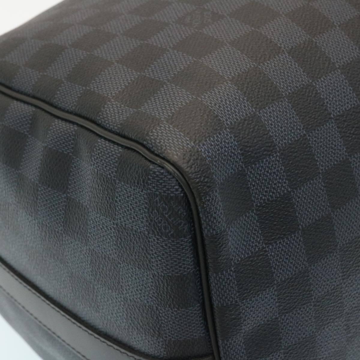 Louis Vuitton Keepall Bandouliere Damier Graphite Blue Canvas Travel Bag Bag (Pre-Owned)