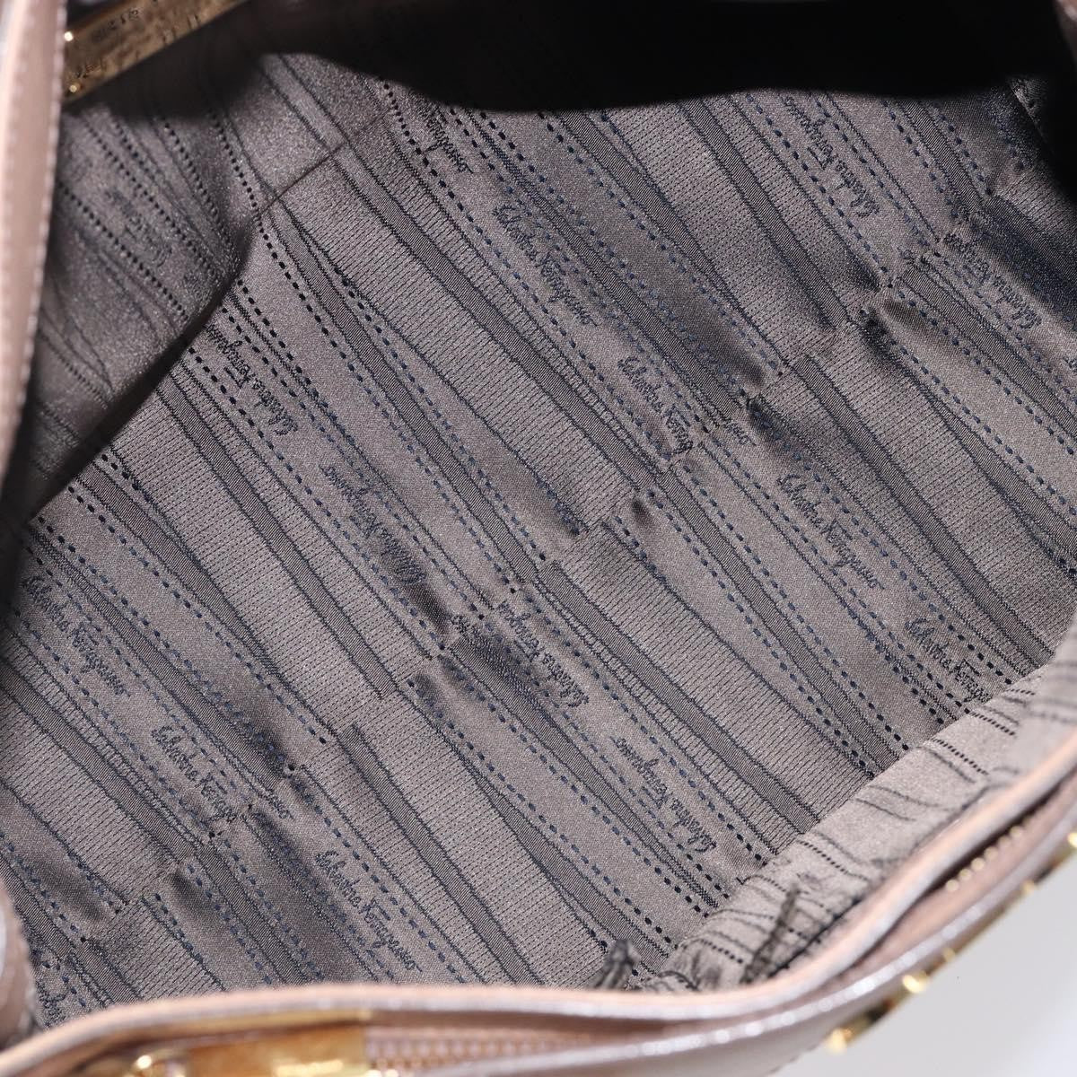 Salvatore Ferragamo Batik Leather Beige Leather Tote Bag Bag (Pre-Owned)