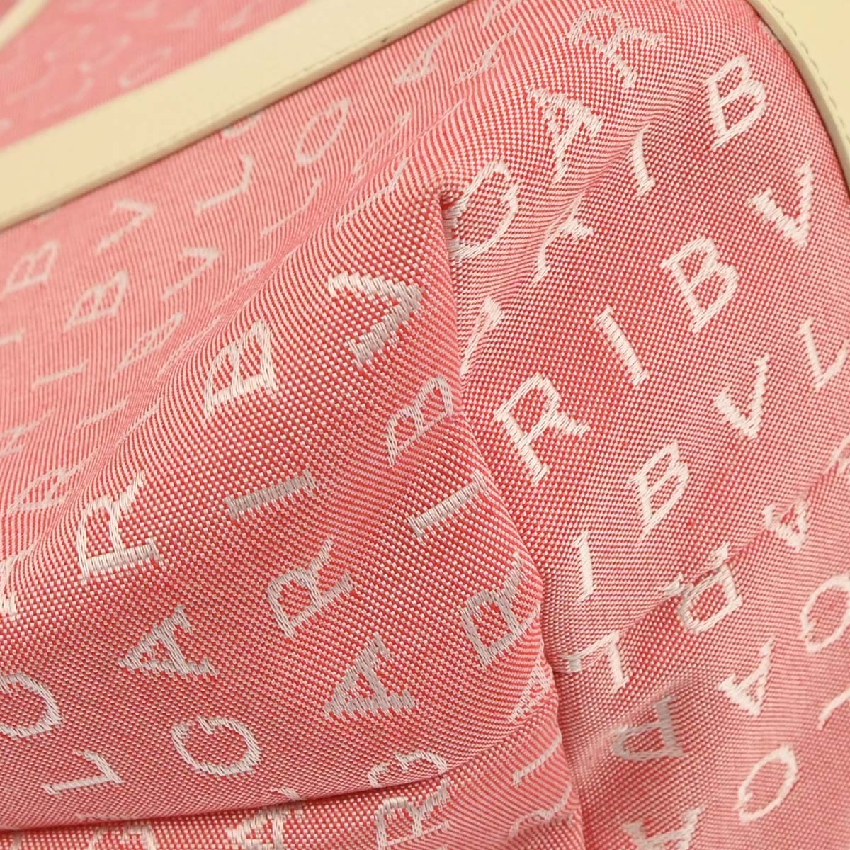 Bvlgari Logomania Canvas Pink Canvas Tote Bag Bag (Pre-Owned)