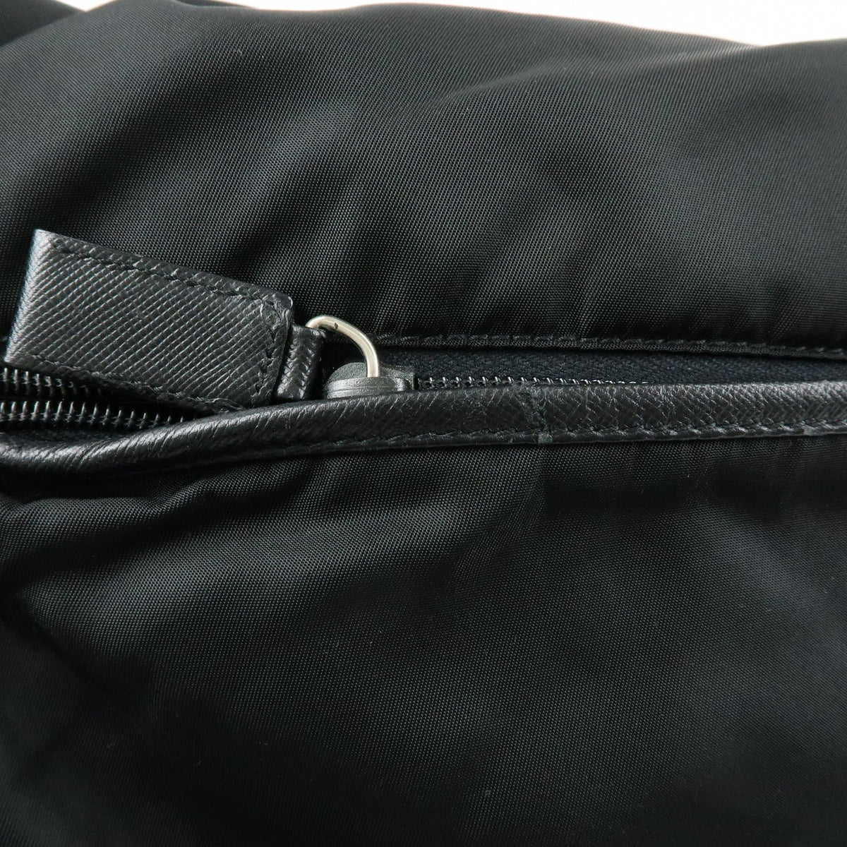 Prada Buckle Messenger Tessuto Black Nylon Handbag (Pre-Owned)