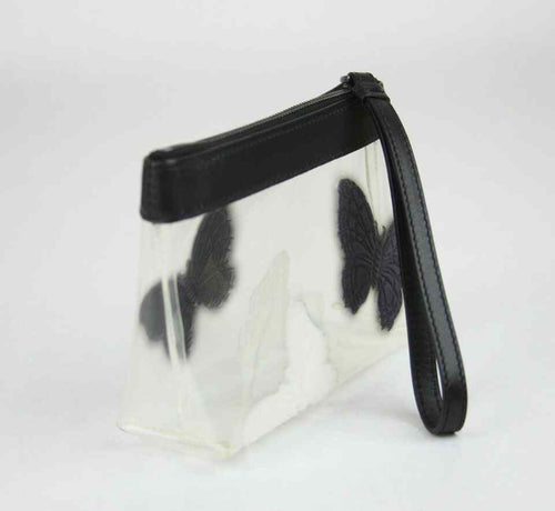 BOTTEGA VENETA Women's Transparent Wristlet Clutch Bag Butterfly