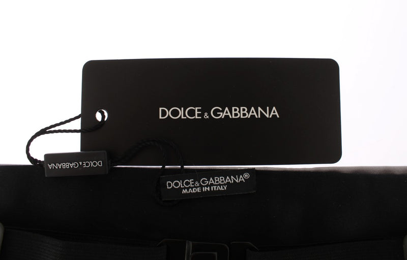 Dolce & Gabbana Silver Wide Belt Silk Men's Cummerbund