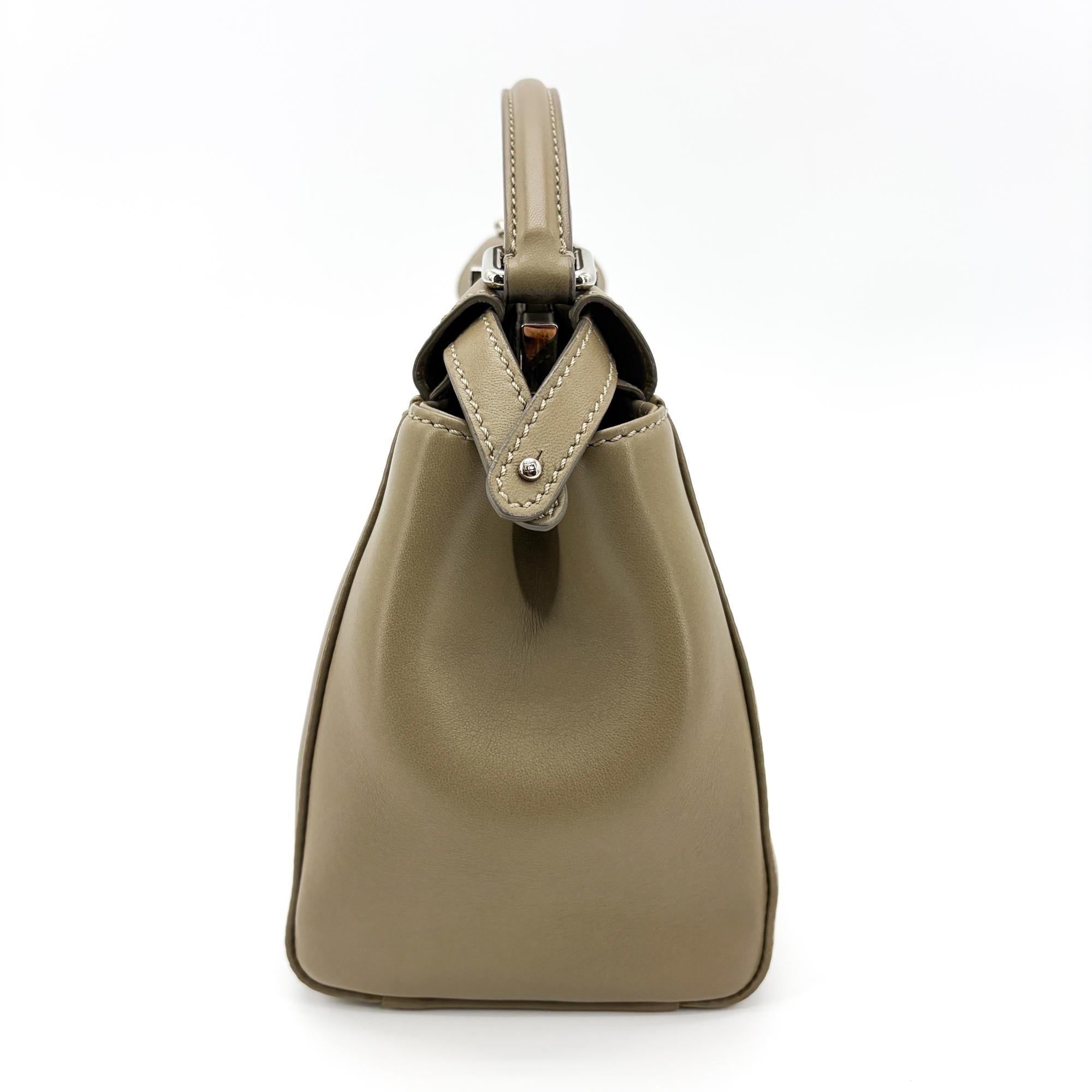 Fendi Peekaboo Ombre Leather Beige Leather Handbag (Pre-Owned)
