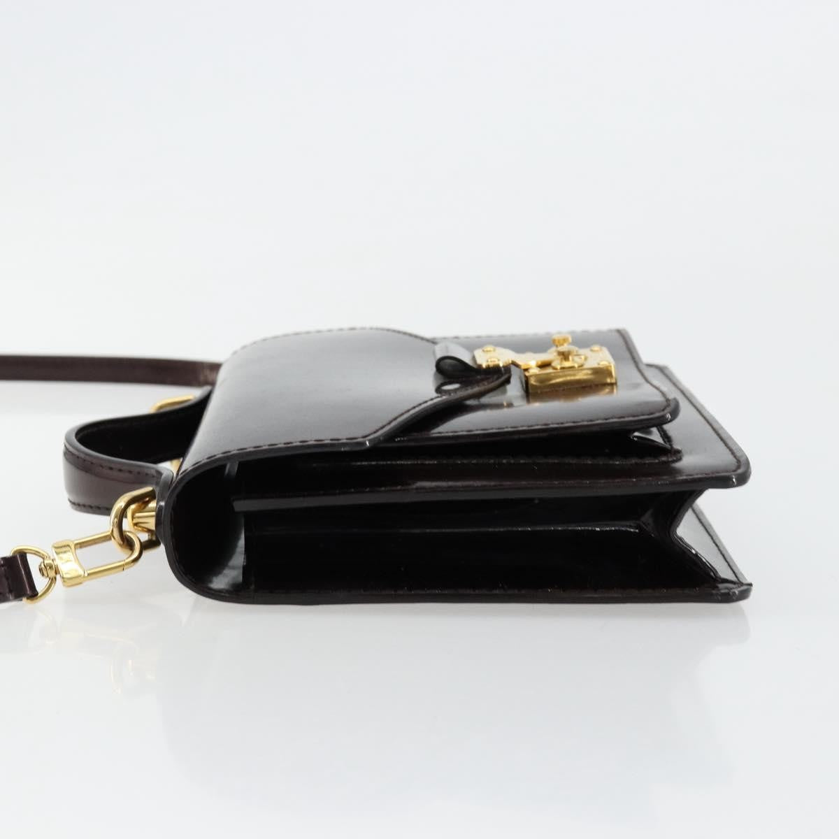 Louis Vuitton Monceau Vernis Burgundy Patent_Leather Handbag (Pre-Owned)