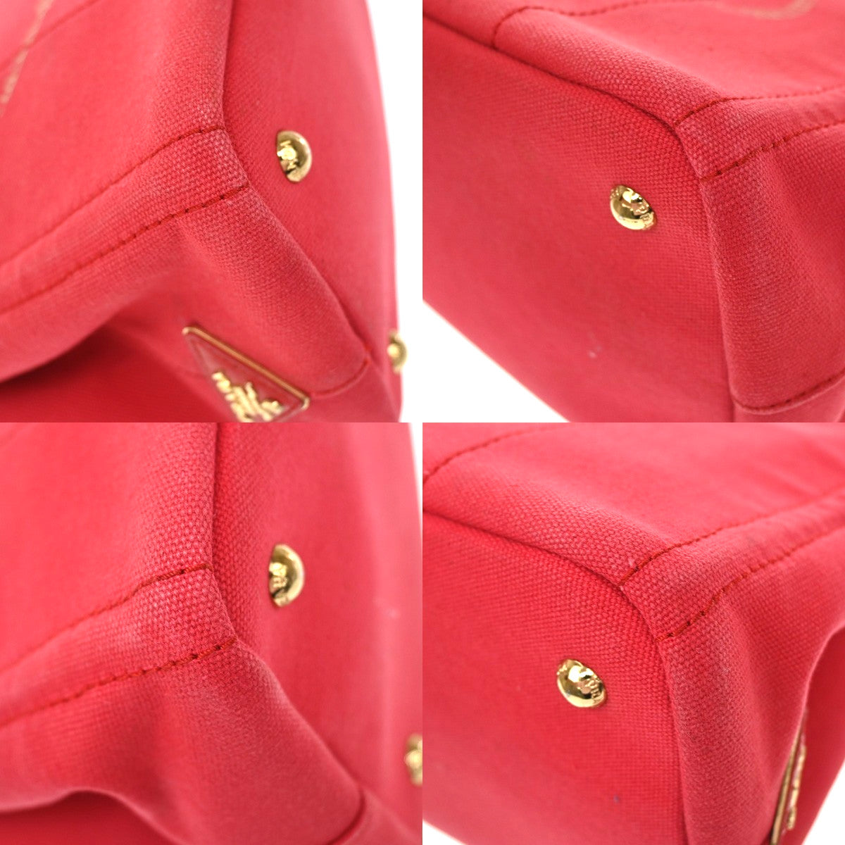 Prada Canapa Canvas Red Canvas Tote Bag Bag (Pre-Owned)