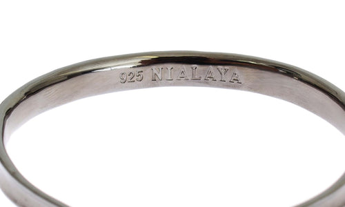 Nialaya Gray Rhodium 925 Silver Bangle Women's Bracelet