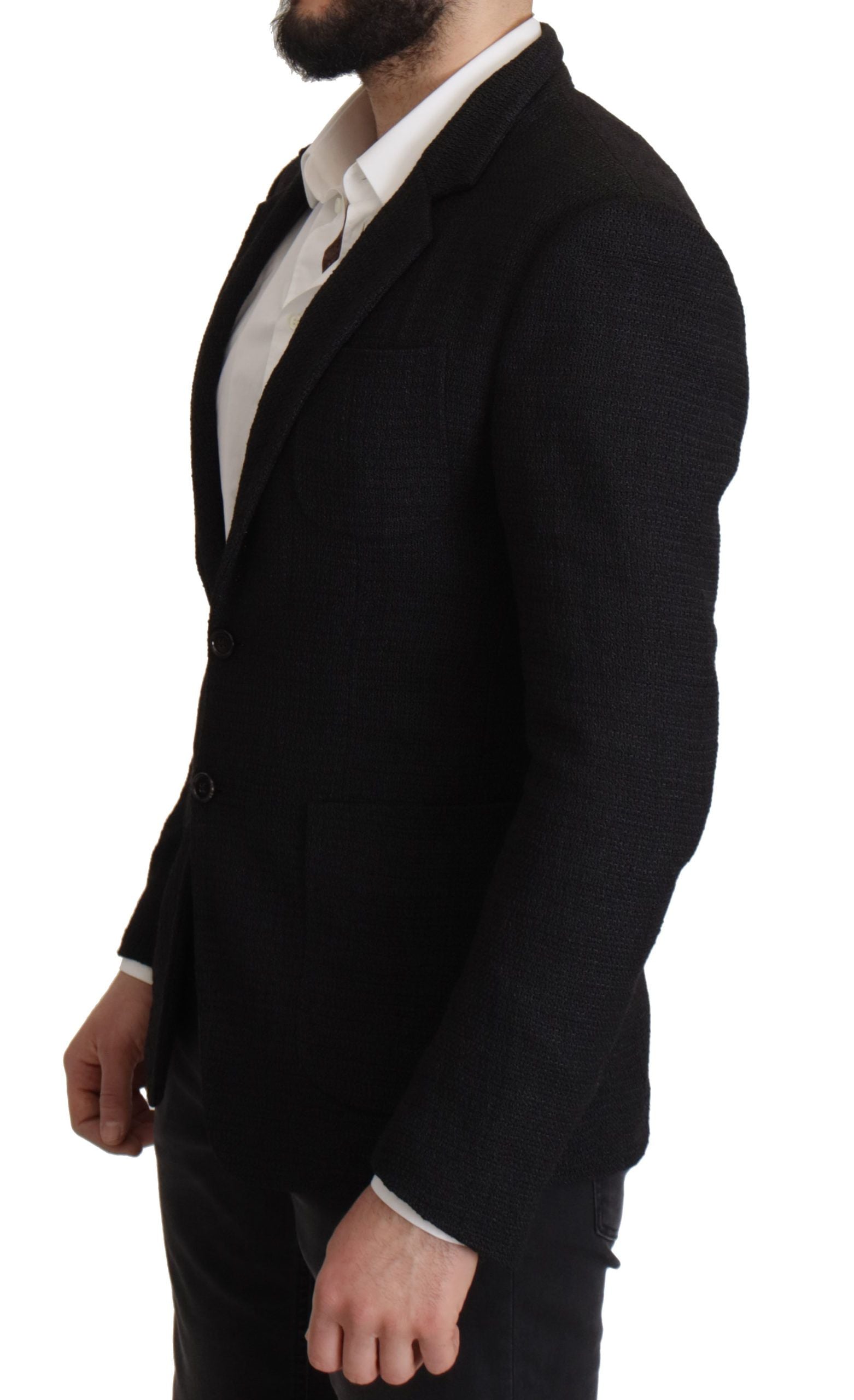 Dolce & Gabbana Black Single Breasted Coat Men Men's Blazer