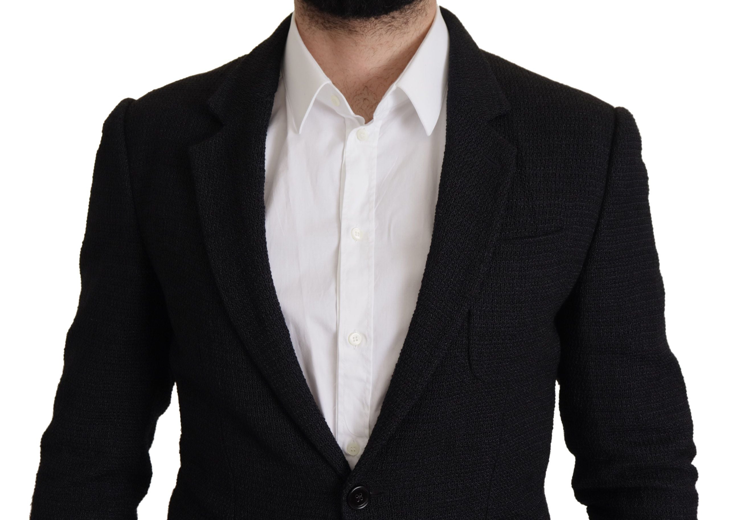 Dolce & Gabbana Black Single Breasted Coat Men Men's Blazer