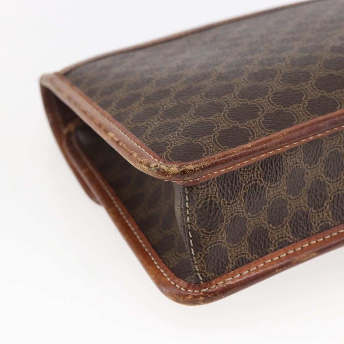Celine Circle Logo Macadam Canvas And Leather Brown Canvas Clutche & Pouche Bag (Pre-Owned)
