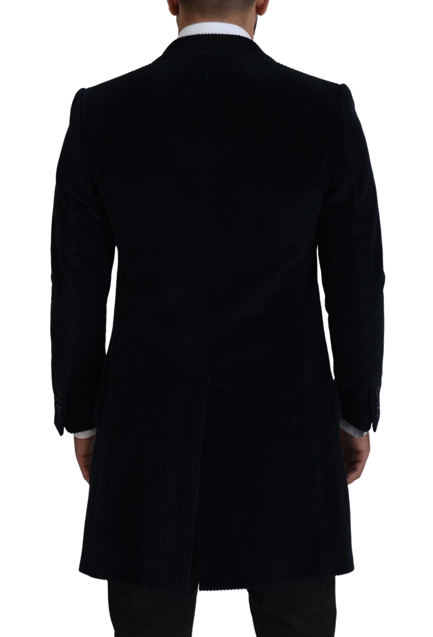 Dolce & Gabbana Black Cotton Cardigan Long Coat Men Men's Jacket