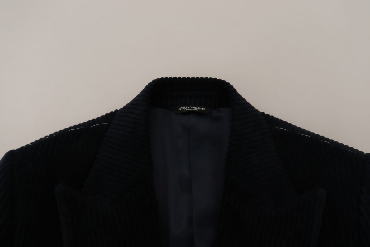 Dolce & Gabbana Black Cotton Cardigan Long Coat Men Men's Jacket