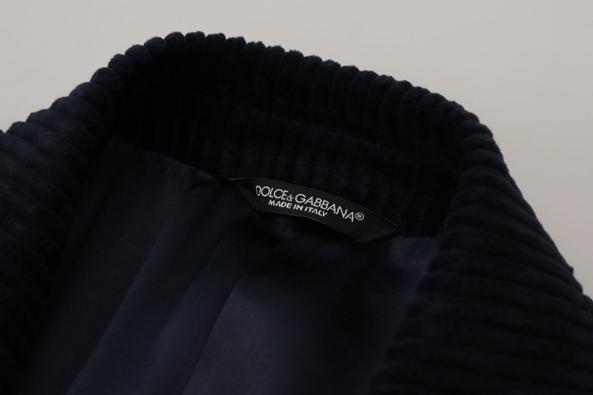 Dolce & Gabbana Black Cotton Cardigan Long Coat Men Men's Jacket
