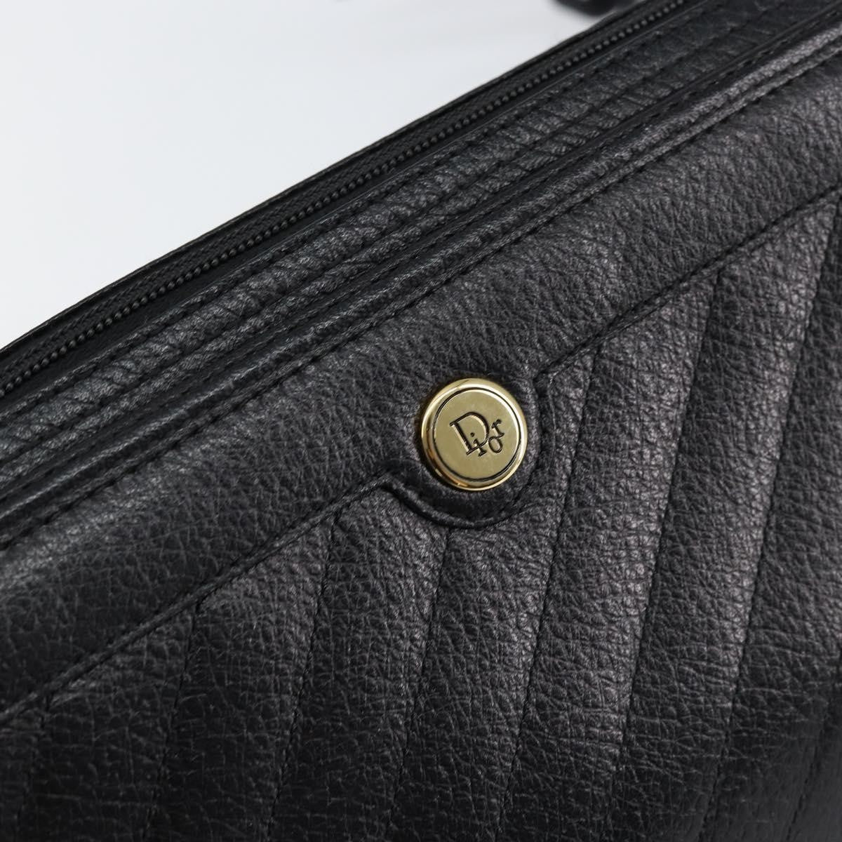 Christian Dior Vintage Leather Black Leather Shoulder Bag Bag (Pre-Owned)