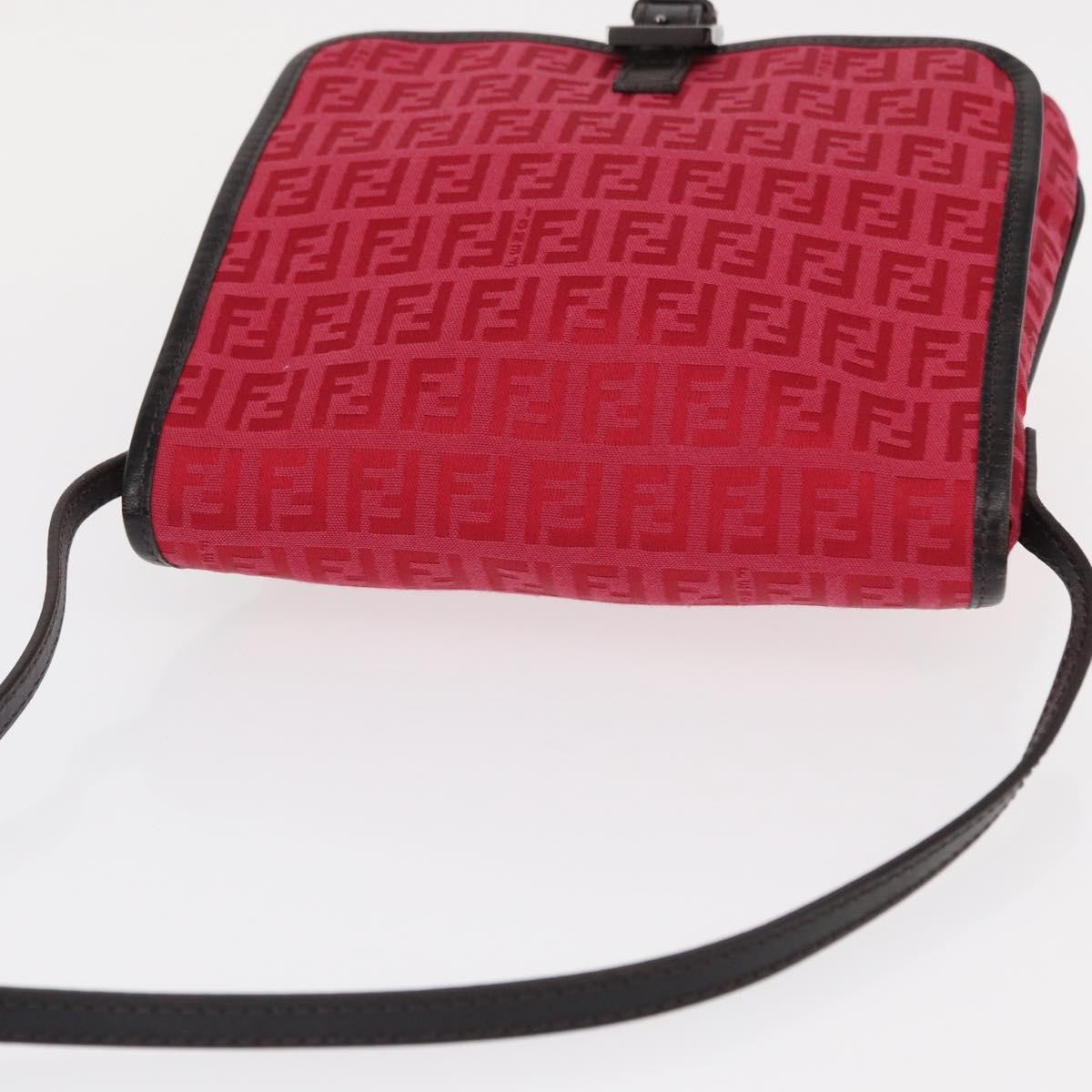 Fendi Vintage Flap Zucchino Canvas Red Canvas Shoulder Bag Bag (Pre-Owned)