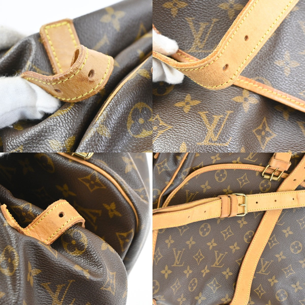 Louis Vuitton Saumur Monogram Brown Canvas Shoulder Bag Bag (Pre-Owned)