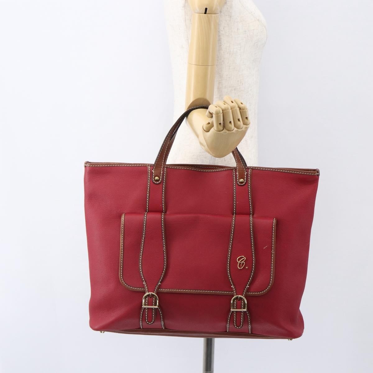 Chloe Vintage Leather Red Leather Tote Bag Bag (Pre-Owned)