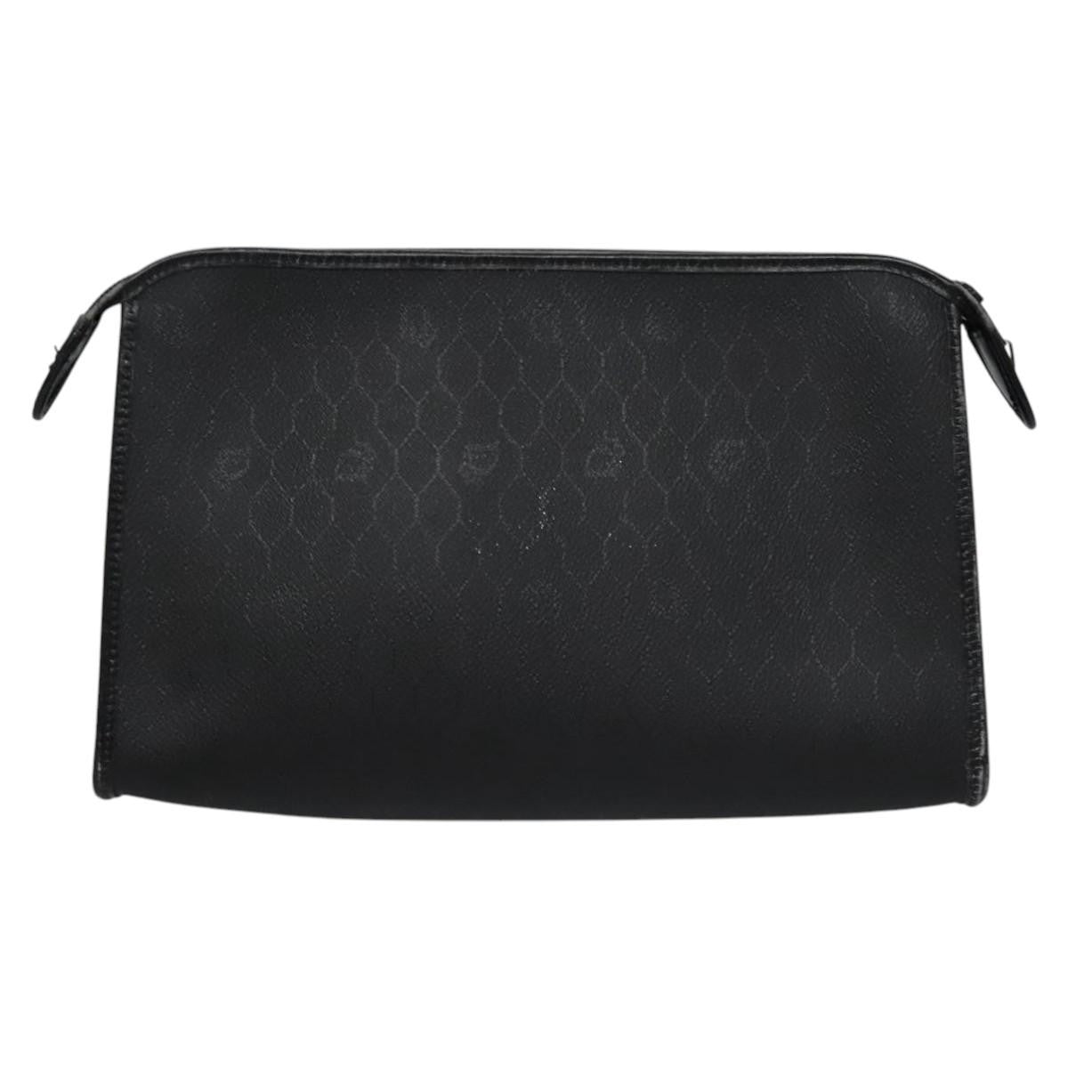 Christian Dior Vintage Honeycomb Zip Coated Canvas Black Canvas Clutche & Pouche Bag (Pre-Owned)