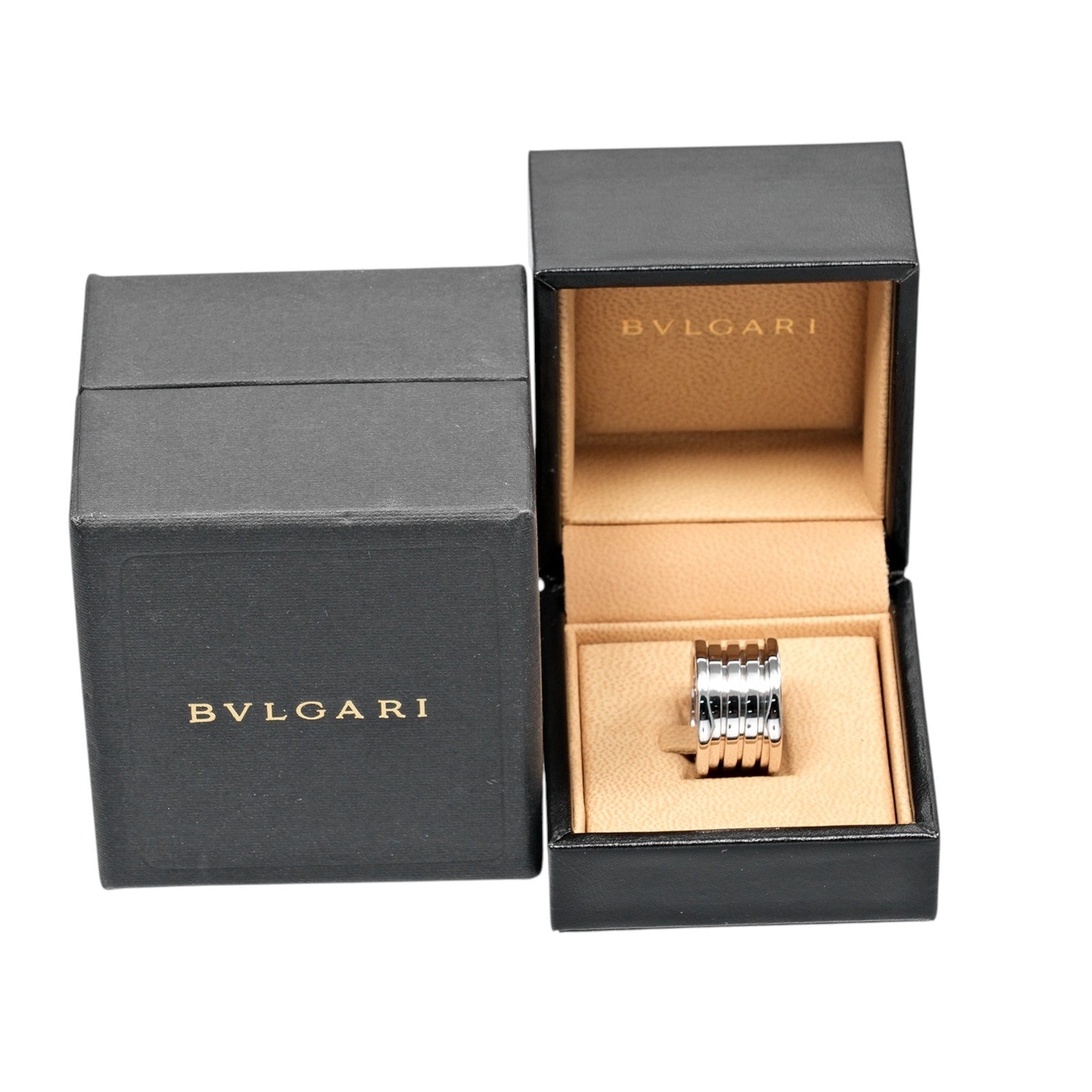 Bvlgari B.Zero1 Xxth Anniversary Five Band 18K White Gold Silver White_Gold Ring Jewelry (Pre-Owned)