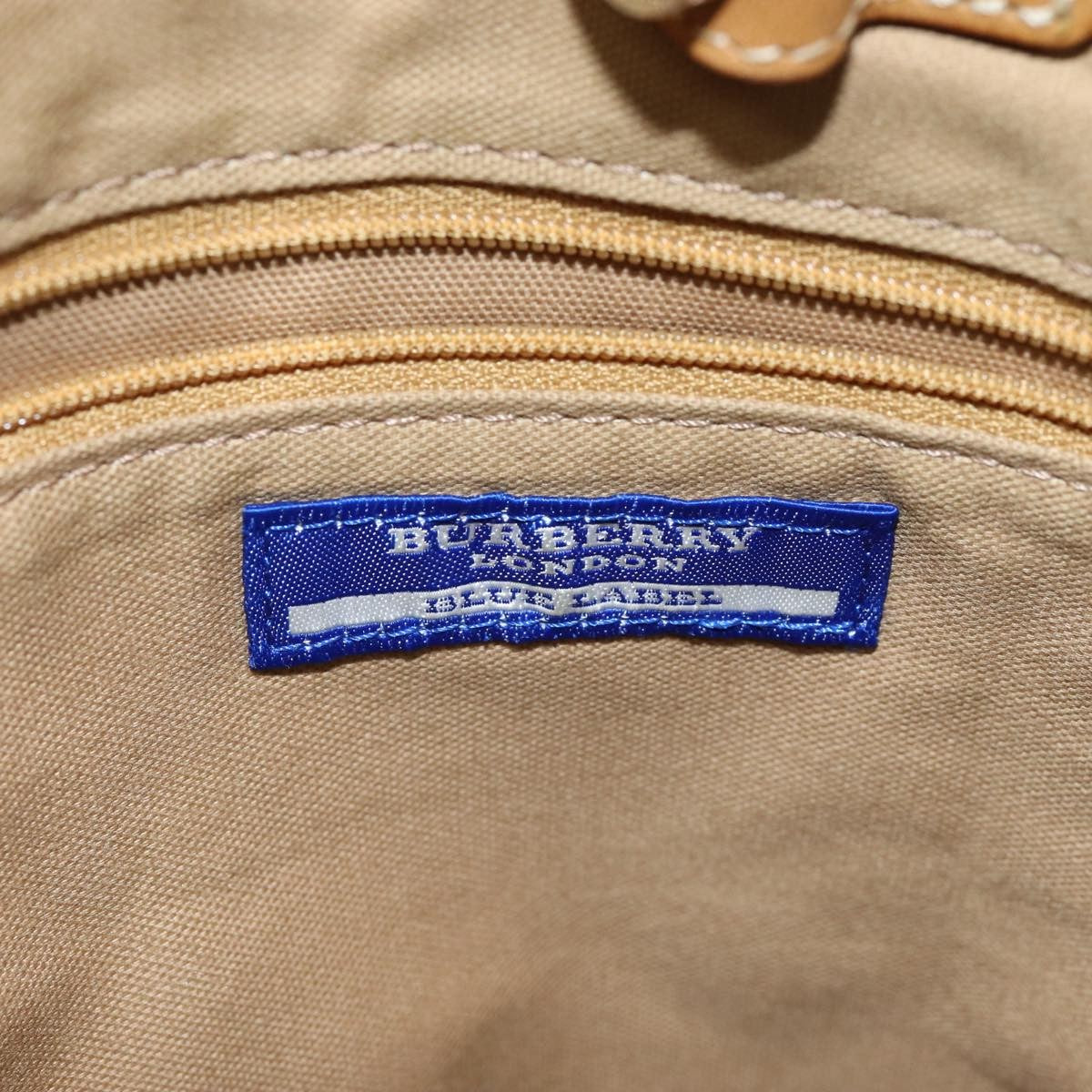 Burberry Nova Check Blue Label Nylon Brown Nylon Tote Bag Bag (Pre-Owned)