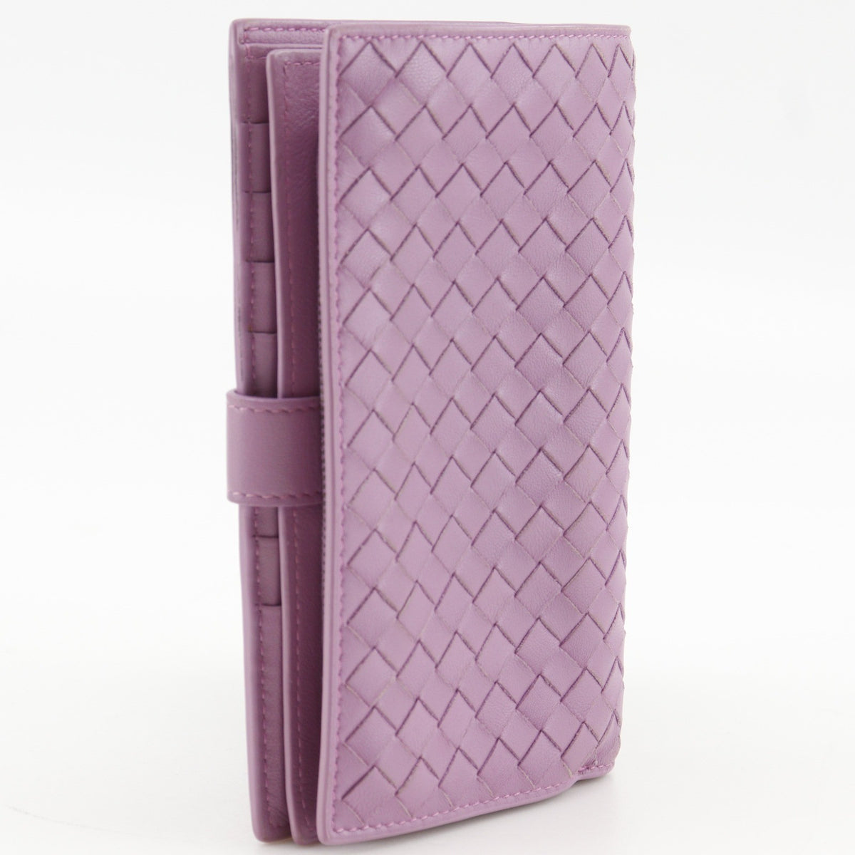 Bottega Veneta Bifold Intrecciato Nappa Pink Leather Wallets Accessory (Pre-Owned)