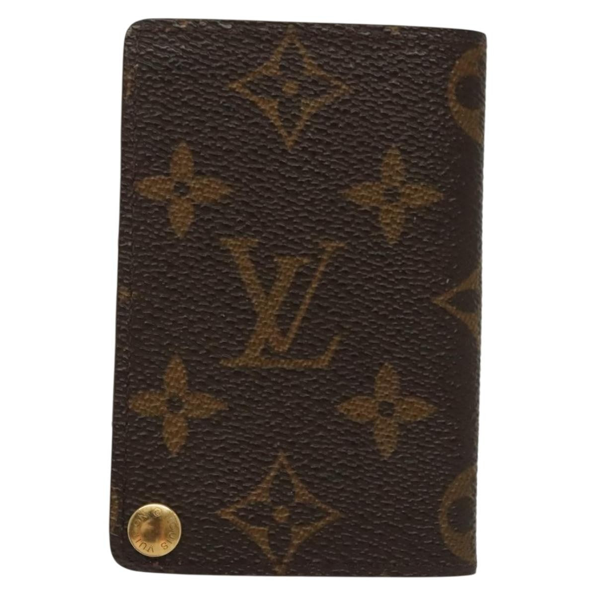 Louis Vuitton Porte Cartes Pression Card Case Monogram Canvas Brown Canvas Card Holders Accessory (Pre-Owned)