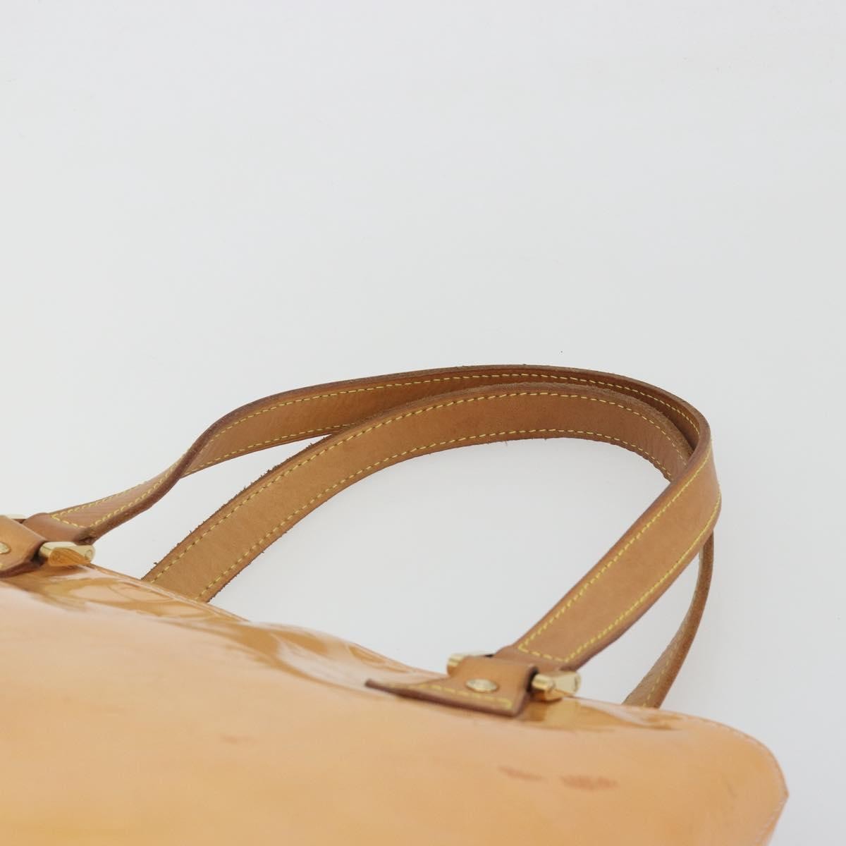Louis Vuitton Houston Monogram Vernis Beige Patent_Leather Handbag (Pre-Owned)