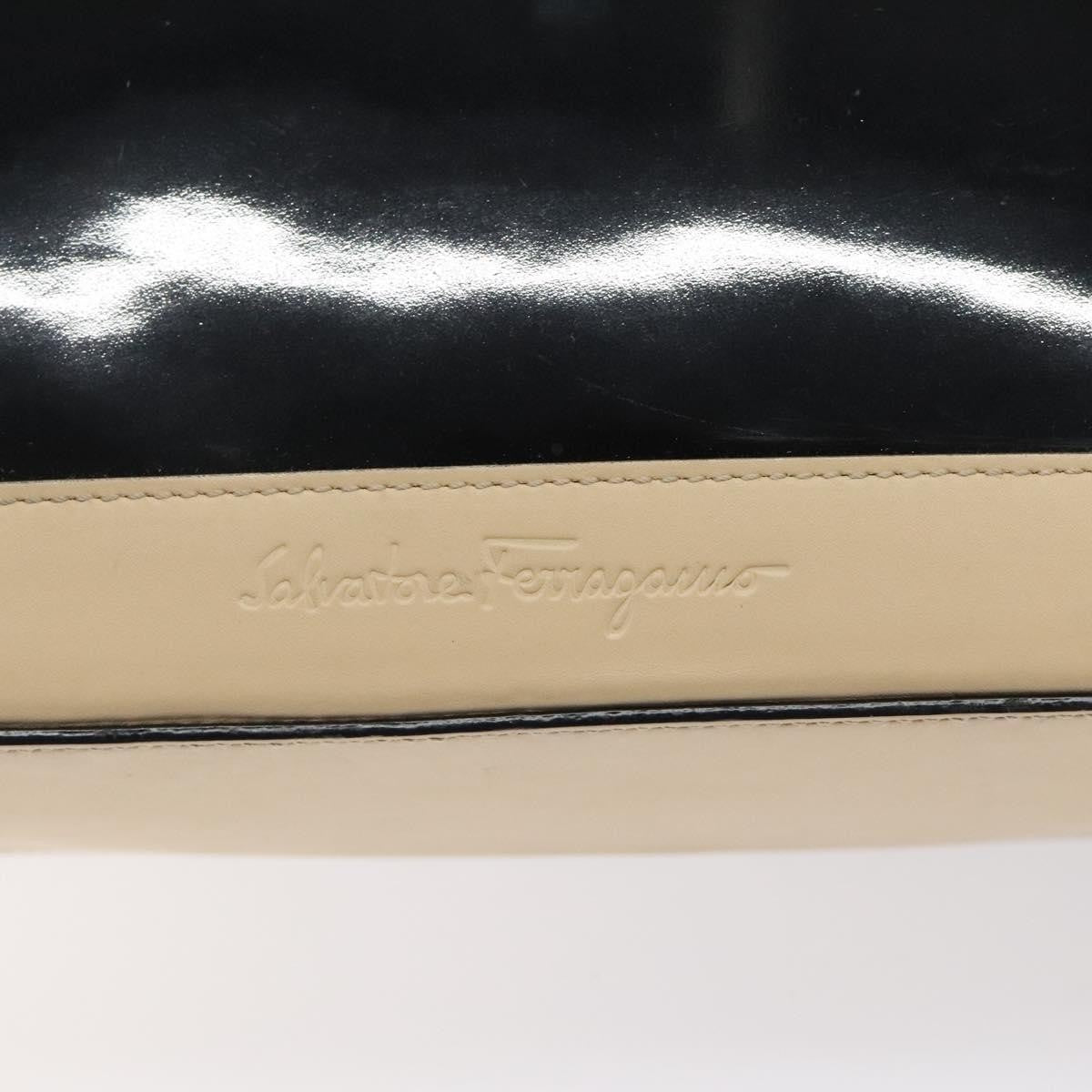 Salvatore Ferragamo Vintage Patent Leather Black Patent_Leather Tote Bag Bag (Pre-Owned)