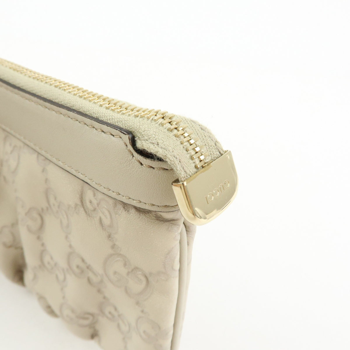 Gucci Heart Wristlet Guccissima Leather Beige Leather Clutche & Pouche Bag (Pre-Owned)