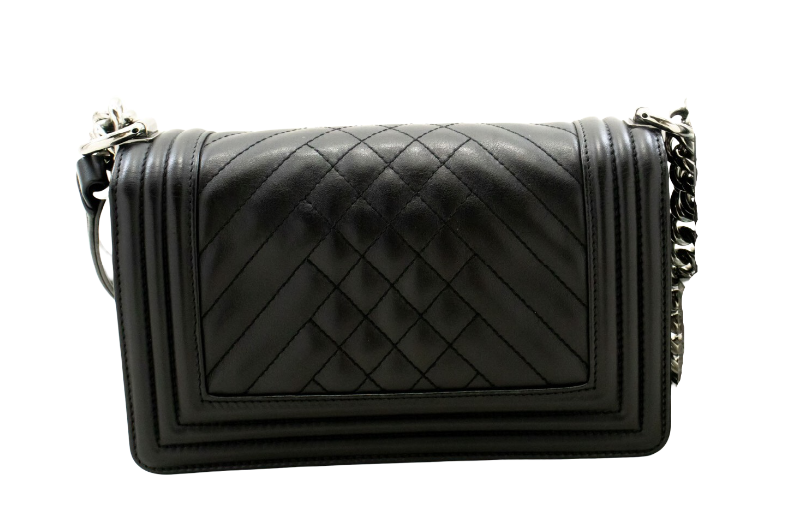 Chanel Boy Flap Quilted Calfskin Black Calfskin Shoulder Bag Bag (Pre-Owned)