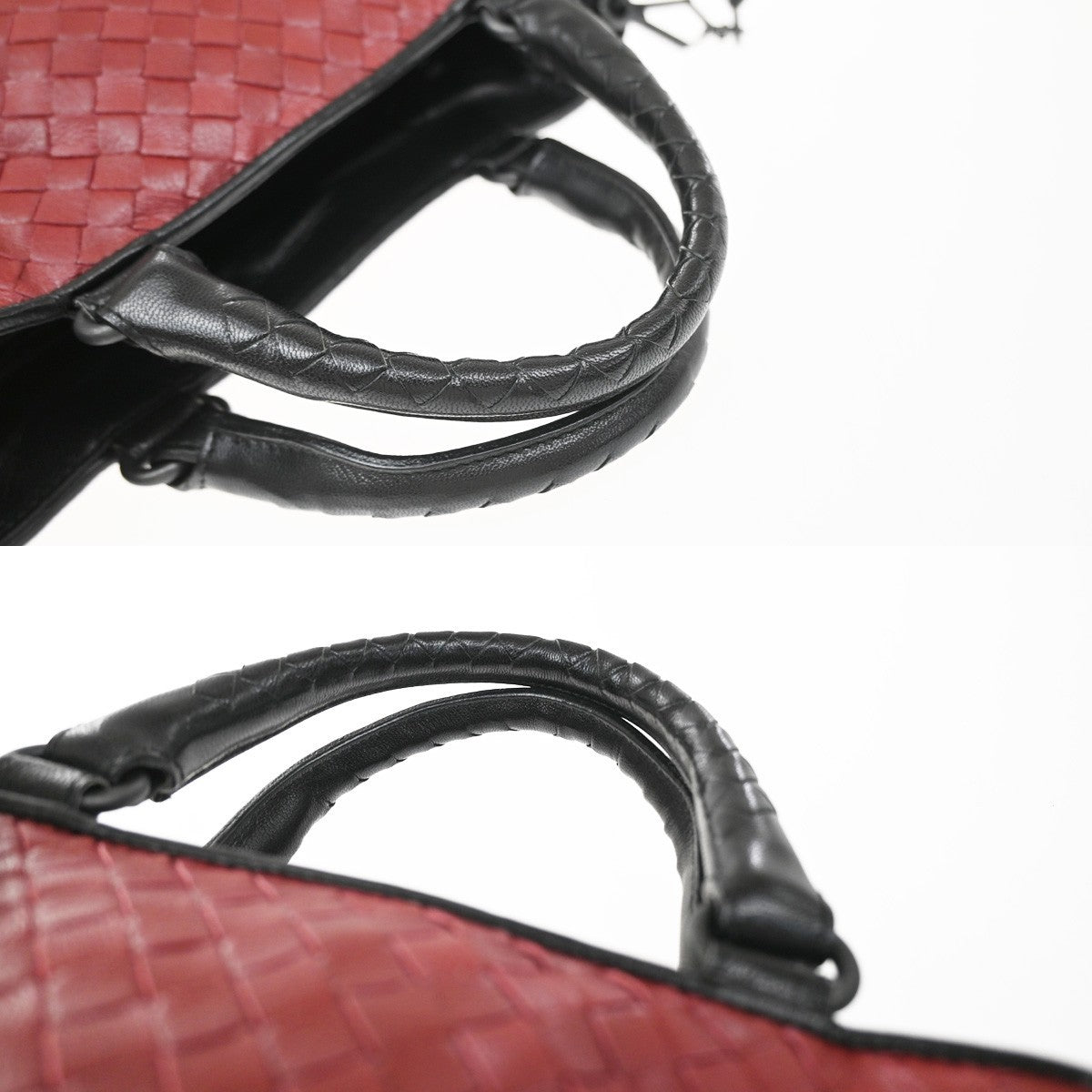 Bottega Veneta Convertible Open Tote Intrecciato Nappa Red Leather Tote Bag Bag (Pre-Owned)