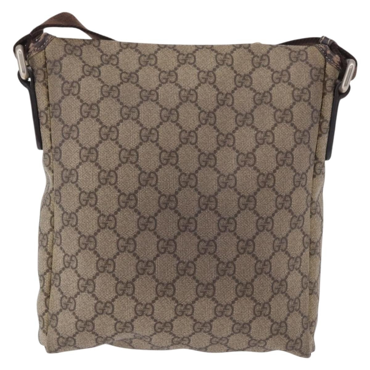 Gucci Flap Messenger Gg Coated Canvas Beige Canvas Shoulder Bag Bag (Pre-Owned)