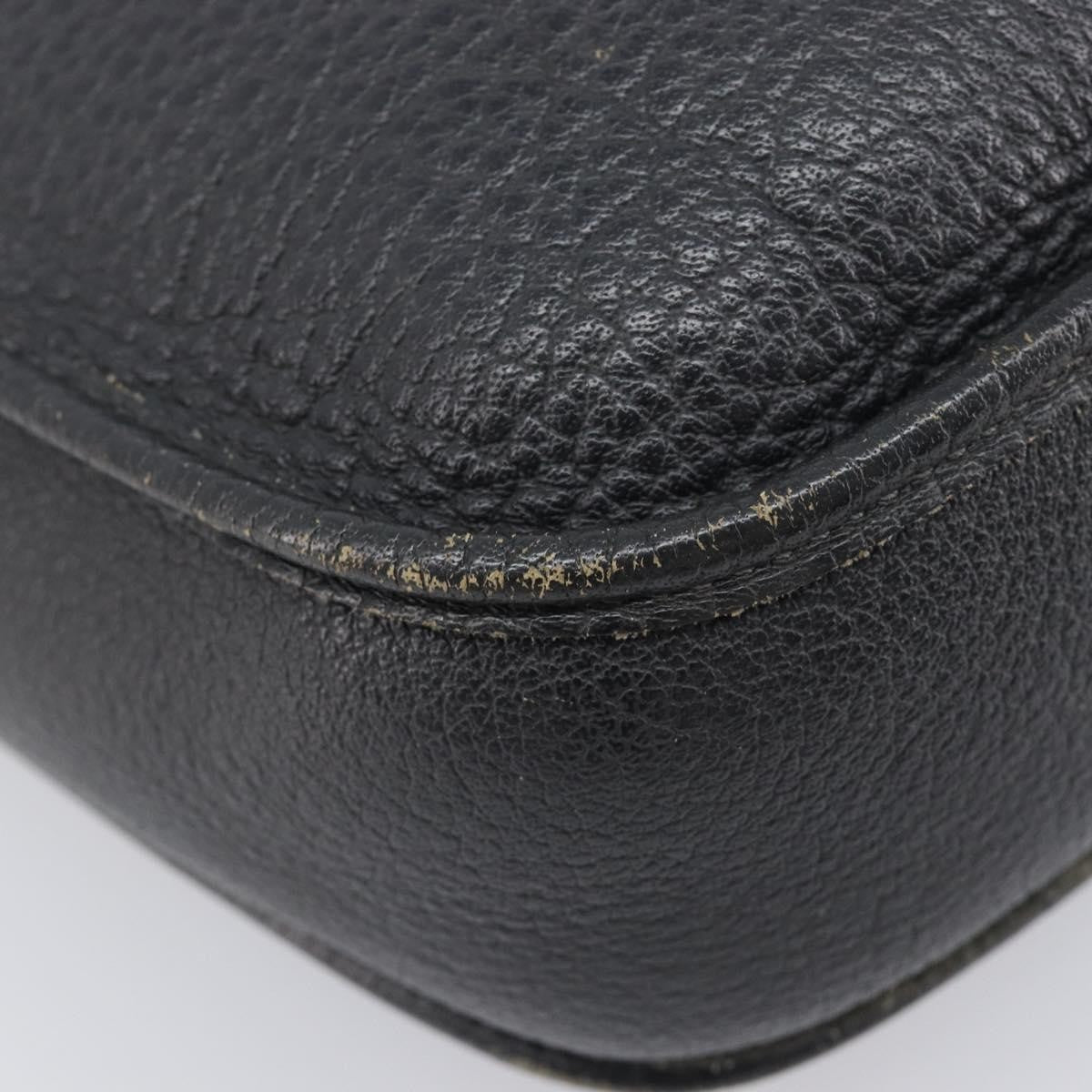 Hermes Evelyne Bag Gen I Clemence Black Leather Handbag (Pre-Owned)