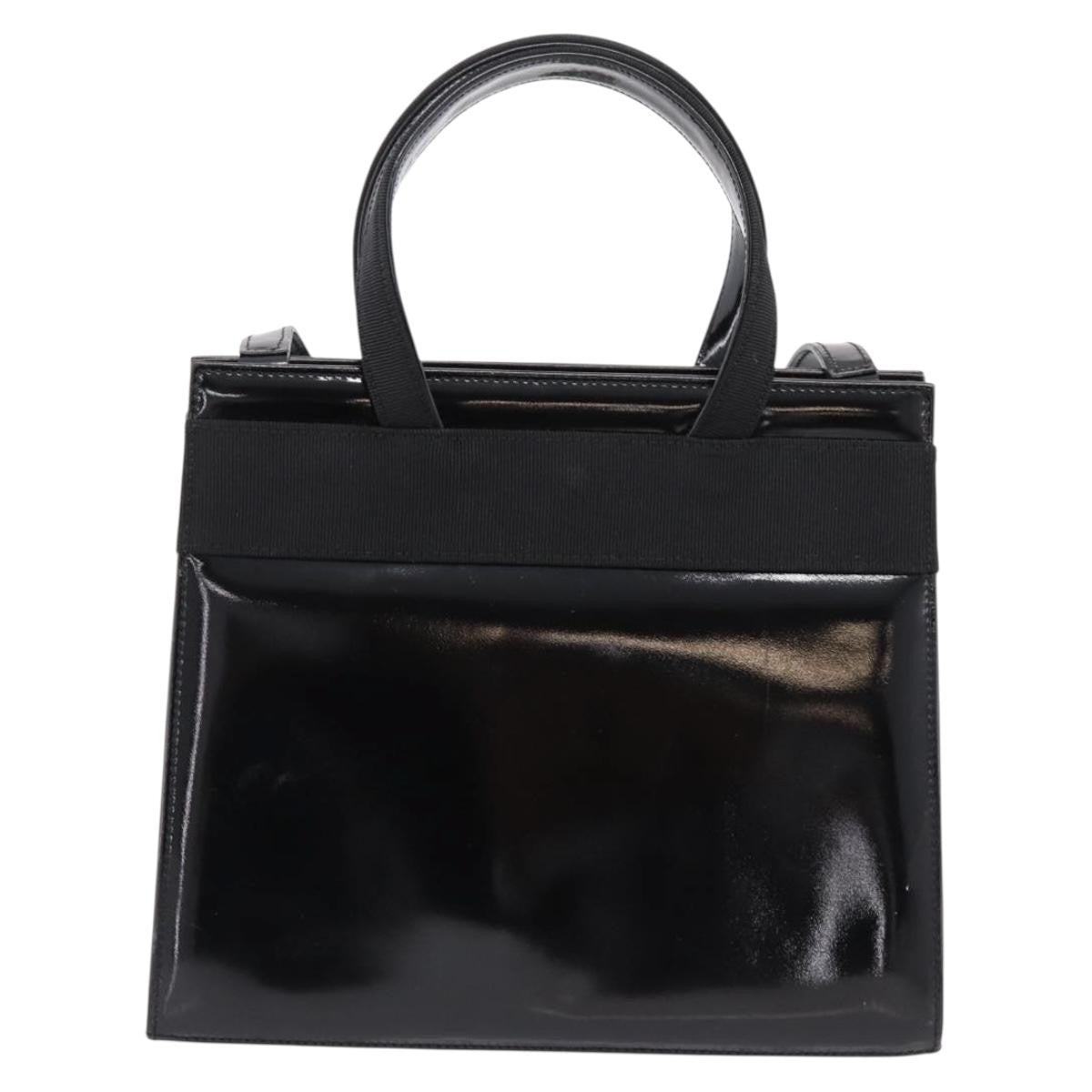 Salvatore Ferragamo Convertible Vara Bow Patent Leather Black Patent_Leather Handbag (Pre-Owned)
