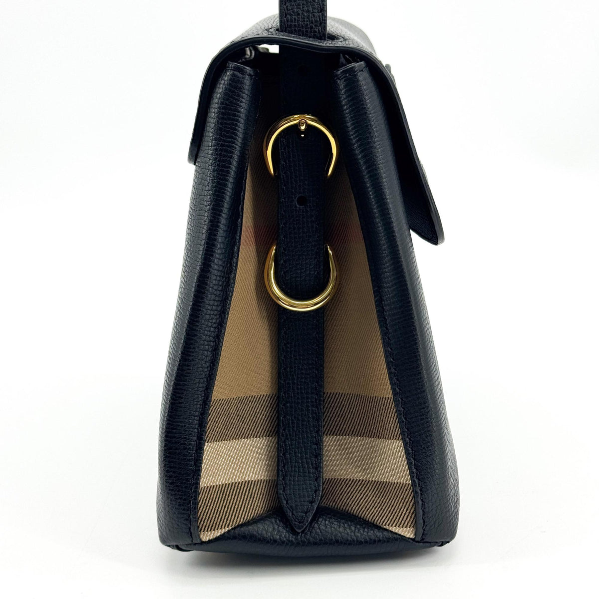 Burberry Camberley Top Handle Leather Black Leather Handbag (Pre-Owned)