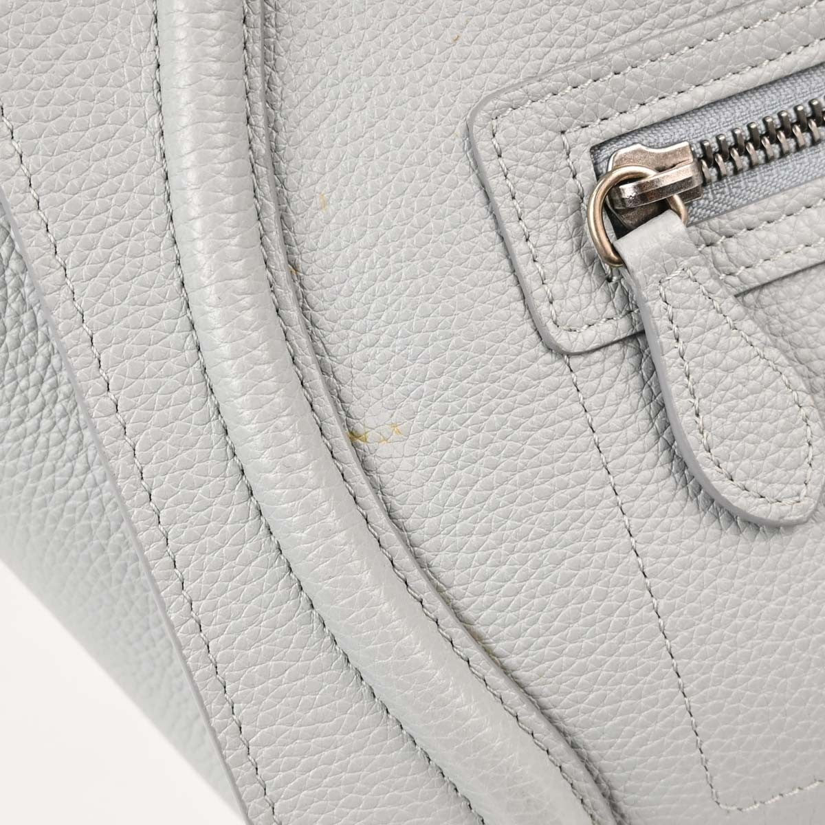 Celine Luggage Grainy Leather Gray Leather Handbag (Pre-Owned)
