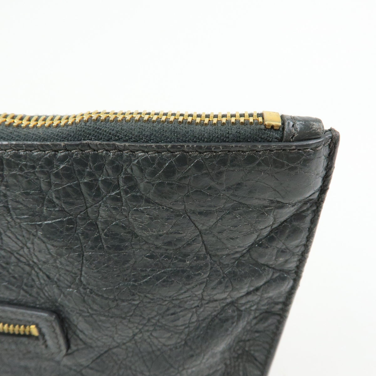 Balenciaga Zip Around Giant Studs Clutch Leather Gray Leather Clutche & Pouche Bag (Pre-Owned)