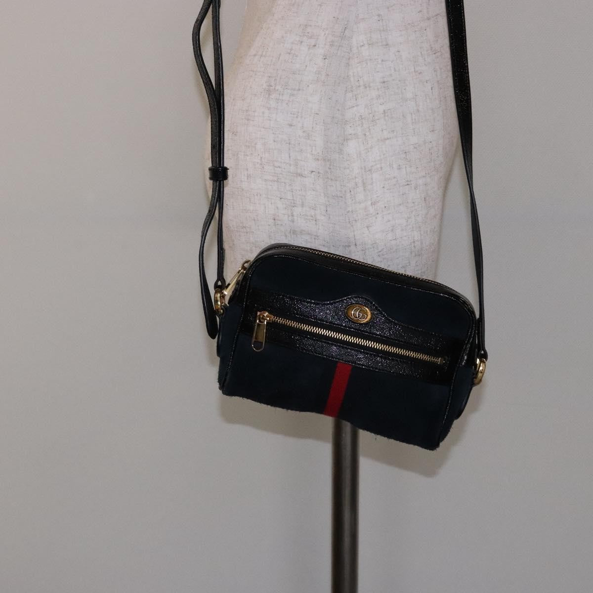Gucci Ophidia Suede Navy Suede Shoulder Bag Bag (Pre-Owned)