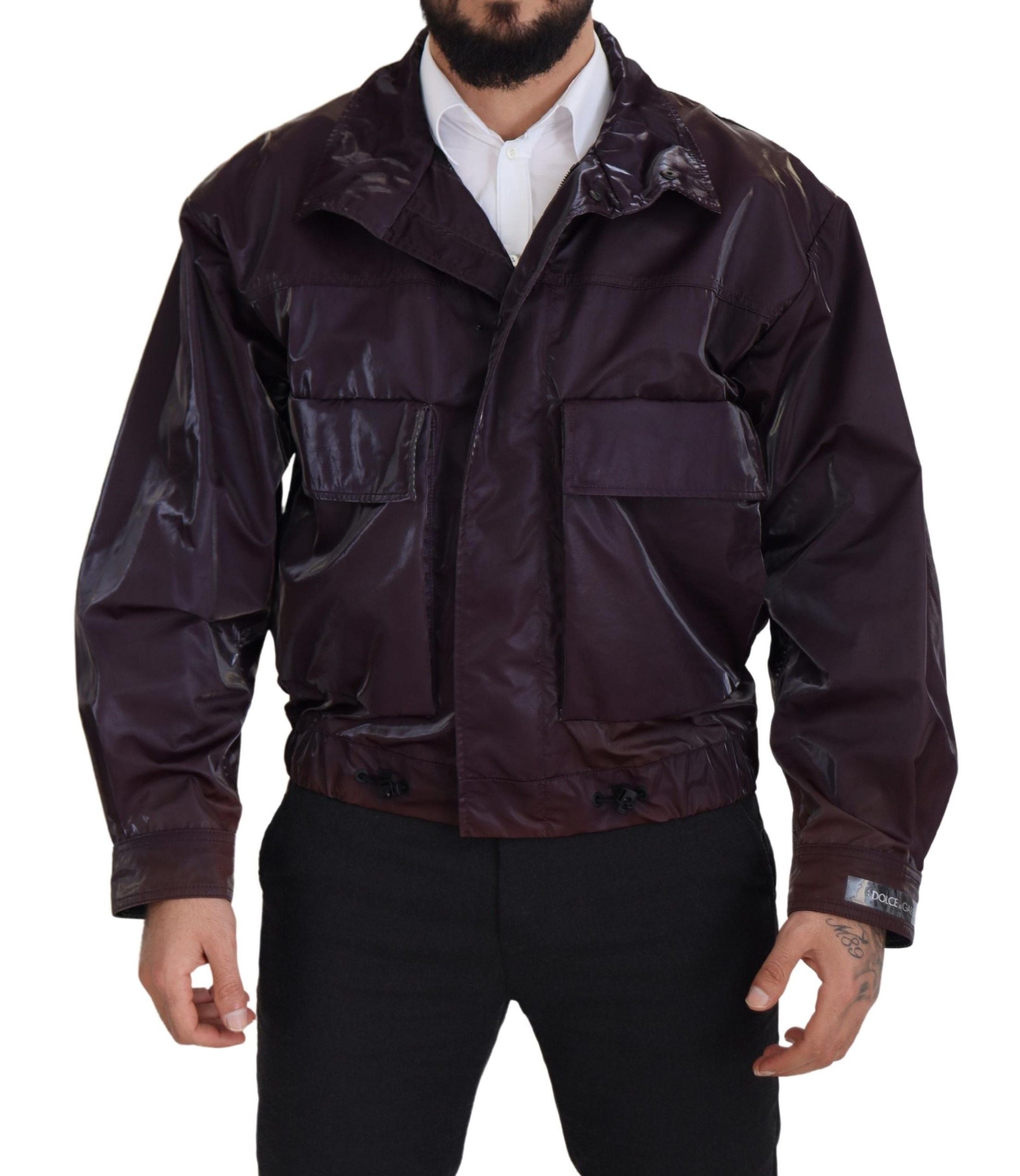 Dolce & Gabbana Elegant Purple Biker Men's Jacket