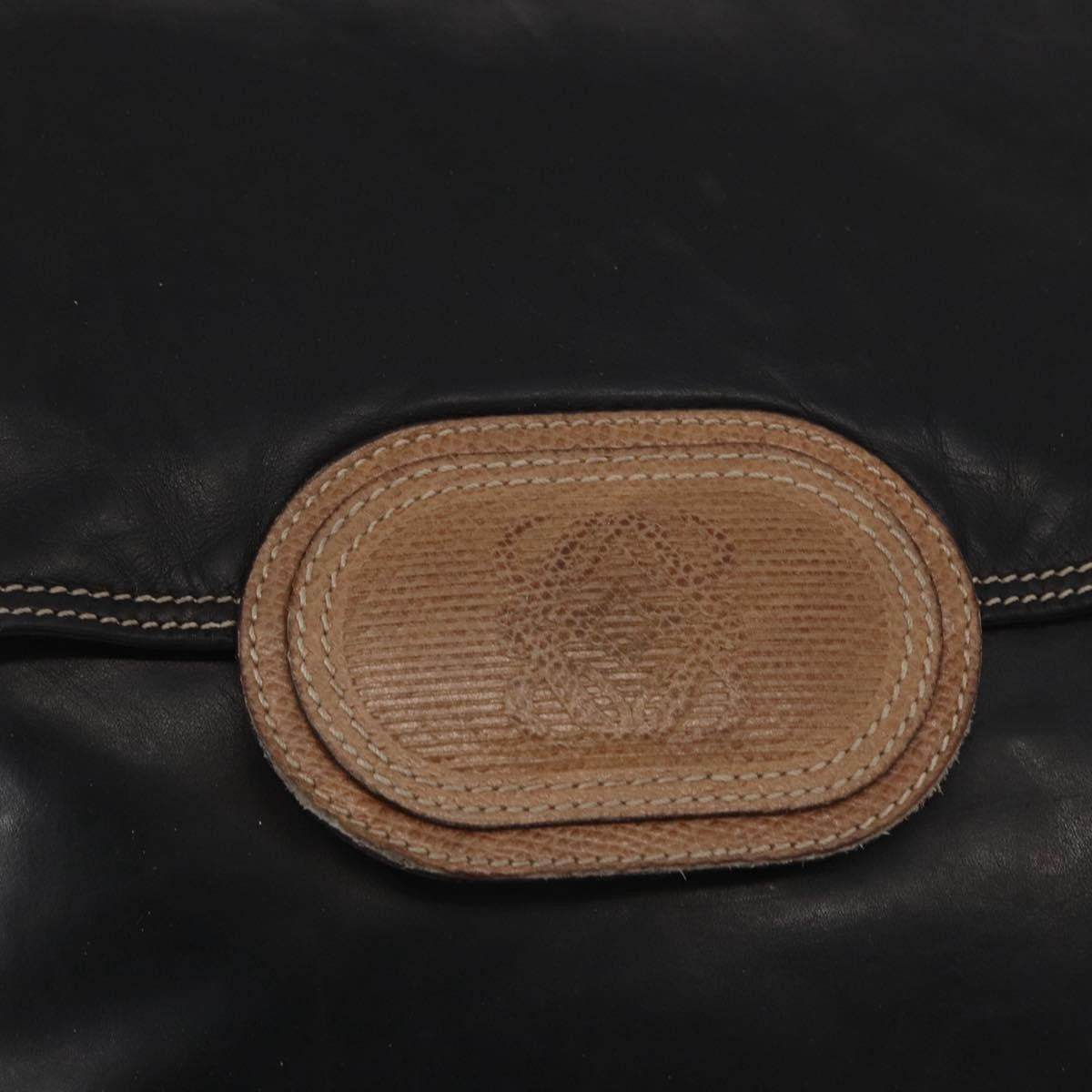 Loewe Anagram Leather Black Leather Shoulder Bag Bag (Pre-Owned)